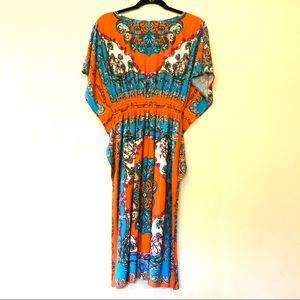 Signature by Robert Bee Orange & Blue Dress (A11)